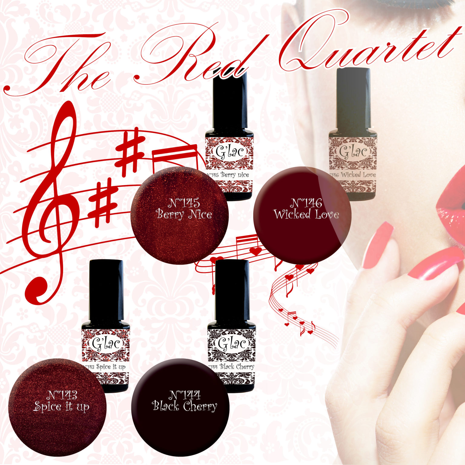 The Red Quartet Verzorgde gellak nagels Lak met de prachtige Gellac De prachtige Rode tint met een twist heb je in no time mooie verzorgde nagels