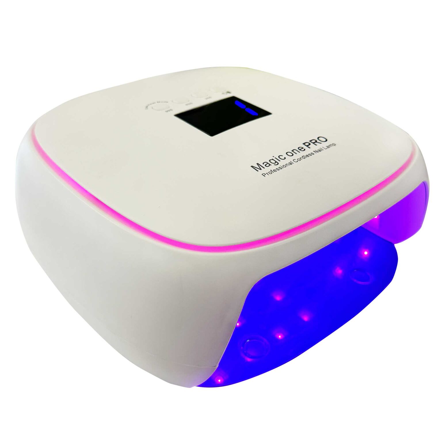 Super leuke Draadloze Led/UV lamp 80W hoog vermogen Mooi functioneel 8u Autonomie– pink Uv licht– auto-timer 30- 60en 90sec no pain mode- Sfeerverlichting