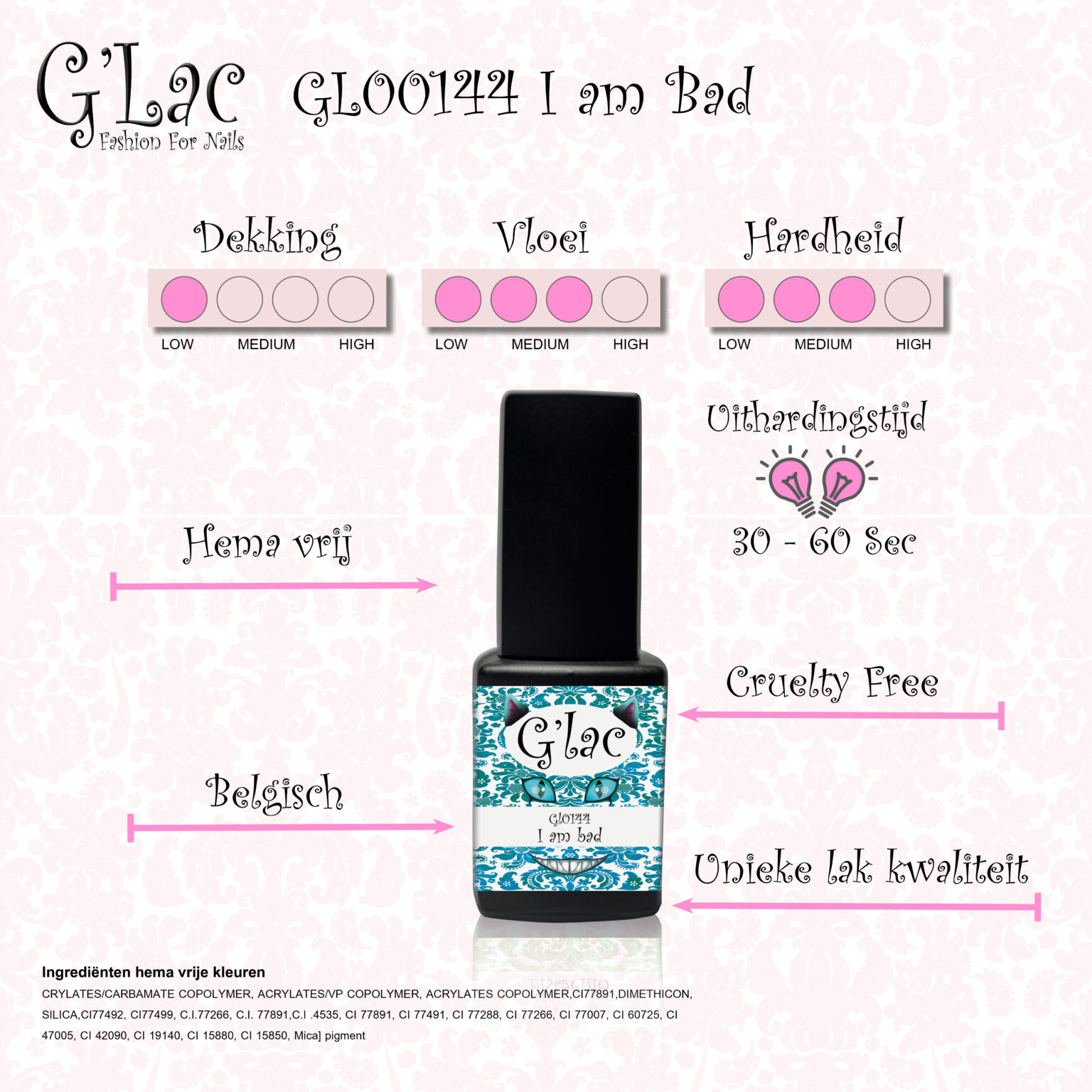 I am Bad ✨ Dare to Sparkle met de nieuwe G’lac collectie: It’s Good to Be Bad! ✨Breng je nagels naar een hoger level met deze spectaculaire cat eye kleuren. 💅 Vol met glitters die je met een magneetje kunt manipuleren tot hypnotiserende designs.