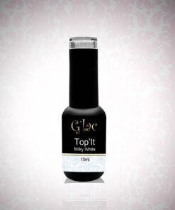 G’lac Top’it Milky White: hoogglans milky topcoat met zachte mistige uitstraling. Perfect voor babyboom. Duurzaam, krasvast en superglanzend.