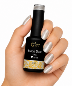G’lac Moon Dust is een transparante Cat Eye Effect Gel met zilverwitte parelmoerglans. Combineer met elke G’lac kleur voor een magisch magnetisch effect.