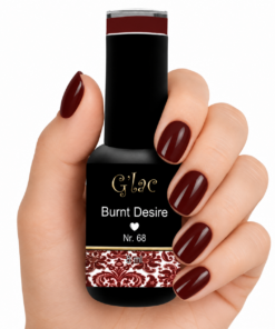 Ontdek G’lac Burnt Desire Nr. 68: een diepe bordeauxrode gellak met prachtige glans. Professionele kwaliteit, HEMA-free en perfect voor elegante nagels!